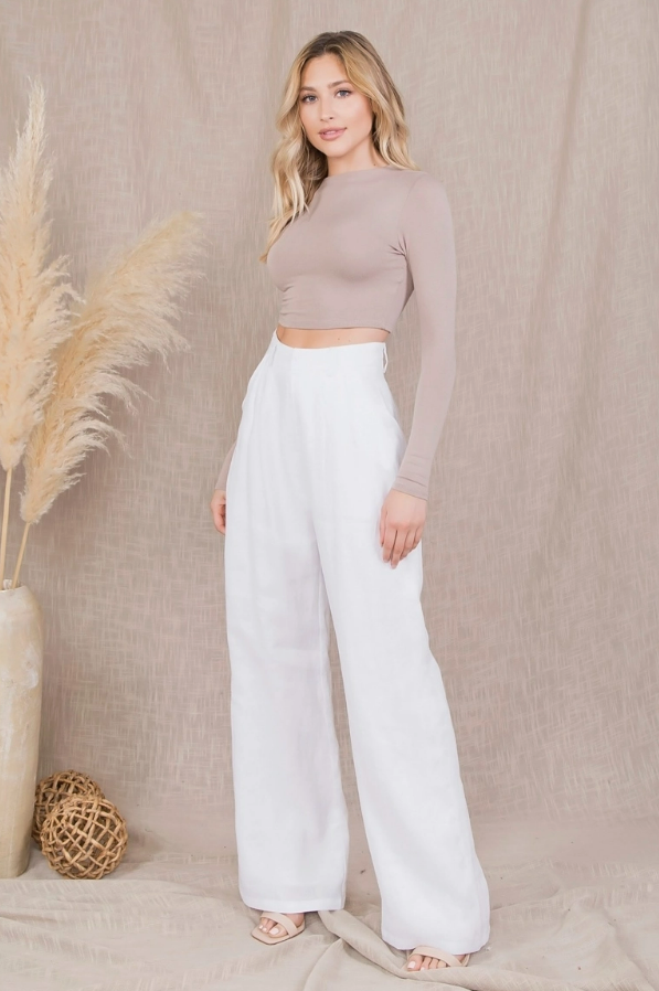 High Rise Linen Trousers