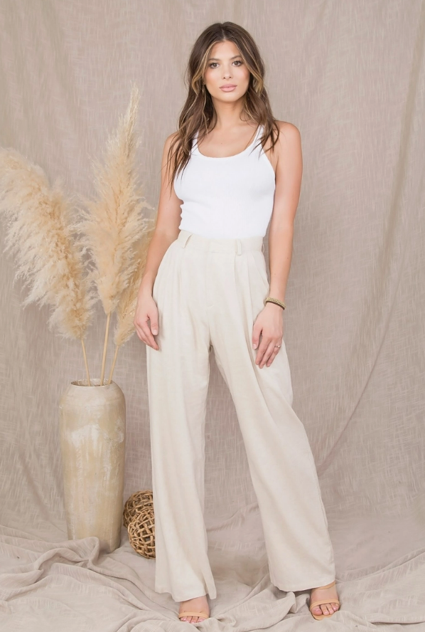 High Rise Linen Trousers